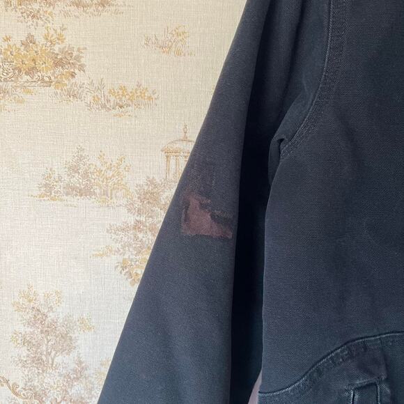 Women's Distressed Carhartt Wildwood Sherpa Lined Canvas Jacket | Black | Size L - Picture 5 of 8